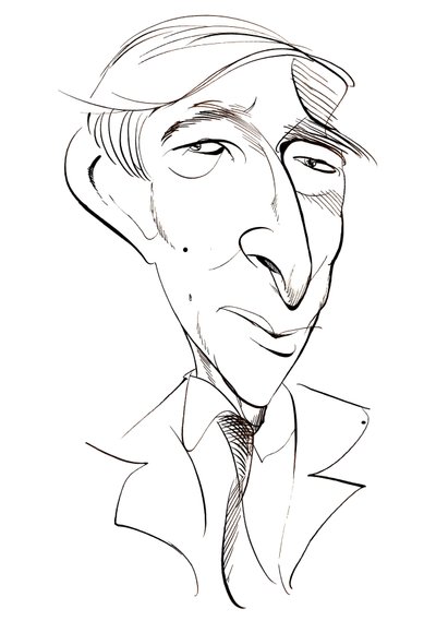 John Updike - Karikatur von Neale Osborne